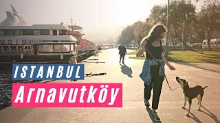 Walking Tour In Neighborhood By The Bosphorus In Istanbul, Arnavutköy | November 2021 - 4K Turkey