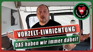 Vorzelt Einrichtung - DAS haben wir alles in unserem Wohnwagen Vorzelt  - Camping Zubehör