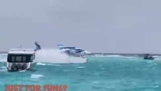 Seaplane landing in rough water | Maldives