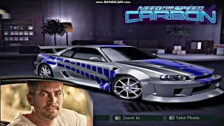 MODIF SKYLINE R34 LIVERY BRIAN O'CONNER (PAUL WALKER) | NEED FOR SPEED CARBON