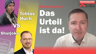 Shurjoka gegen Tobias Huch; so sieht das Urteil aus. Was ist untersagt und was nicht?