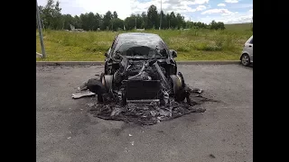Поджог Jaguar XF в Петергофе 08.07.17 на камеру ИНФО-ЛАН