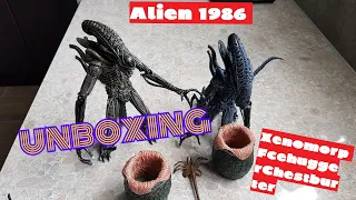 Распаковка фигурок Alien 1986 Ultimate Xenomorp Facehugger Chestburster NECA
