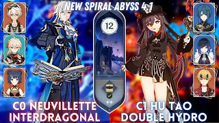 NEW SPIRAL ABYSS 4.1! C0 Neuvillette Vape & C1 Hu Tao 2 Hydro | Floor 12 - 9⭐