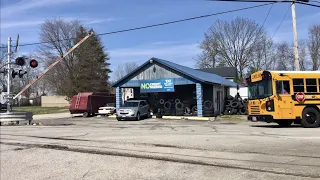 School Bus Gets To Wait For Rock Train!  What Are NS Locos Doing On Cincinnati Eastern Railroad?!