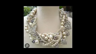 Pearl bridal jewelry //bridal pearls necklace//how to make pearl jewelry.""