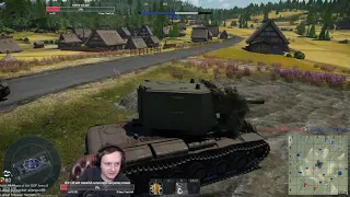 THE NEW PRESSURE DAMAGE IS BRUTAL. EACH SHELL ONE KILL - KV-2 in War Thunder - Trenlass