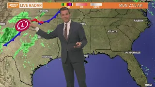 Humid start to the week, cold front on the way