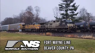 NS 4002, "The Face" Graffiti, 6 Locomotive-Led Train & More Along The NS Fort Wayne Line