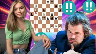 2862 Elo chess game | Magnus Carlsen vs anna Cramling 5