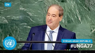 🇸🇾 Syria - Minister for Foreign Affairs Addresses UN General Debate, 77th Session (English) | #UNGA