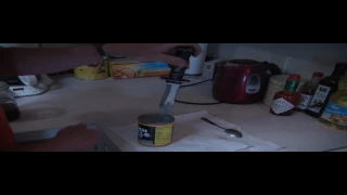 How to safely open a can with a knife.