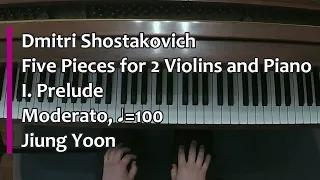 Piano Part- Shostakovich, Five pieces for 2 Violins and Piano, I. Prelude, ♩=100