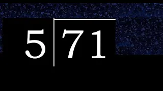 Dividir 71 entre 5 division inexacta con resultado decimal de 2 numeros con procedimiento