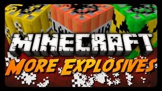 Minecraft Mod Review: MORE EXPLOSIVES MOD! (Missiles, Land Mines, Fireworks & More)