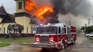 Royse City Methodist Church Fire: Collapse and Power Line Sparking