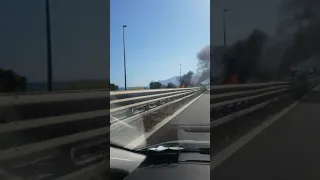 auto in fiamme autostrada palermo - trapani altezza carini