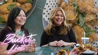 Eating the best fried chicken wings in Los Angeles with Valerie Bertinelli and Jo Stougaard