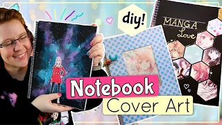 3 diy Collegeblock COVER Ideen 📚 Back to School DiYs mit Manga Postkarten 🤗 [Eng Sub]