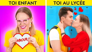 TOI AU LYCÉE VS TOI PETIT || Moments Rigolos ! Comment être Populaire Par 123! GO TRENDS