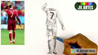 Tutorial como desenhar o Cristiano Ronaldo - passo a passo fácil