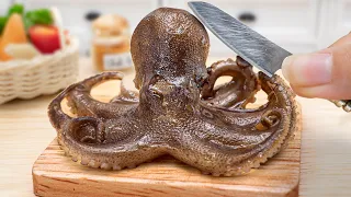 Tasty Spicy Fried Octopus Recipe Idea 🐙 Most Satisfying Miniature Seafood Cooking by Mini Yummy