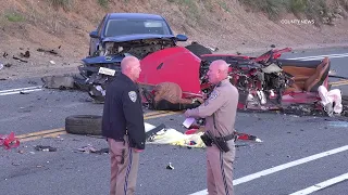 Ferrari Split In Half, Driver Dead Following Multi-Vehicle Canyon Crash | Silverado, CA