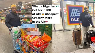 WHAT A NIGERIAN GOT AT ALDI WITH £100 | CHEAPEST SUPERMARKET IN THE UK🇬🇧| MONTHLY GROCERY SHOPPING