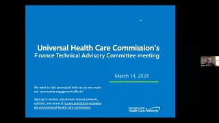 March 14, 2024 Finance Technical Advisory Committee