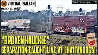 EMERGENCY TRAIN STOP CAUSED BY A BROKEN KNUCKLE CAUGHT LIVE AT OUR CHATTANOOGA LOCATION!!  3/19/2022