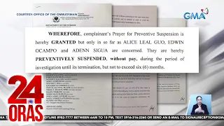 Bamban Mayor Alice Guo at 2 iba pa, pinatawan ng preventive suspension ng Ombudsman | 24 Oras