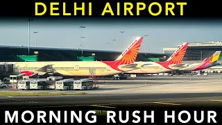 DELHI AIRPORT - Plane Spotting | LANDING & TAKEOFF - Morning RUSH HOUR