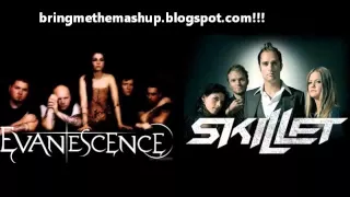 Skillet vs. Evanescence - I'm Not Awake and Alive Bring Me To Life (Mashup)