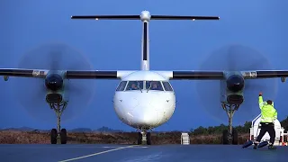 Widerøe Dash-8 Q400 | Morning start-up at Stord airport, December 2020