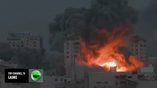 Top Channel/ Hakmarrja izraelite/ Bombardohet Gaza, qindra viktima. Izraeli shënjestron Hamasin