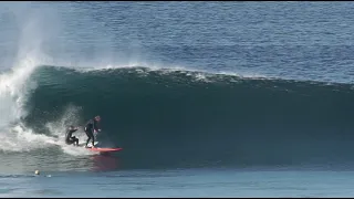Old Man TAKES OUT a drop-in!  SURF JUSTICE