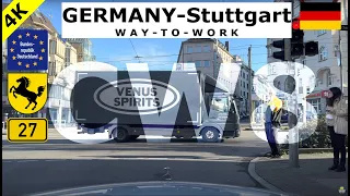 WAY TO WORK, February CW 8, Germany, Stuttgart, Drive on B27, 4K 60FPS, ....relax chill drive …, POV