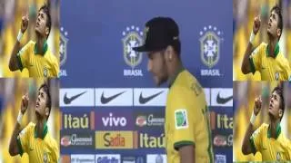 Neymar walking after injury ~ Neymar visits his teammates at Brazil training session