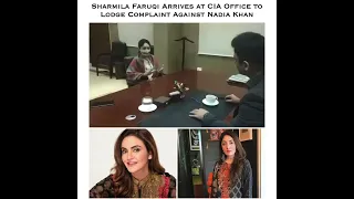 Sharmila Farooqi arrives at CIA office to lodge a complaint against Nadia Khan