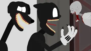 Cartoon cat and cartoon dog VS SCP-096 (preview 1) (stick nodes pro)