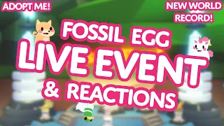 FOSSIL EGG LIVE EVENT 🦖🥚 ft. YouTuber reactions! 🎙️ WORLD RECORD in Adopt Me! on Roblox