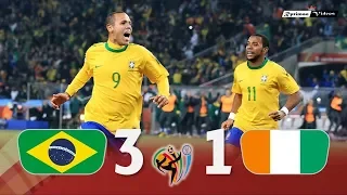 🔥 Бразилия - Кот-д'Ивуар 3-1 - Обзор Матча Чемпионата Мира 20/06/2010 HD 🔥