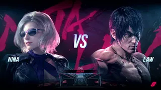 Tekken 8 Gameplay - Nina vs Law in Arena Stage