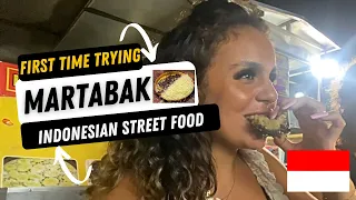 First Time Trying Indonesian Street Food | Foreigner try MARTABAK 🇮🇩