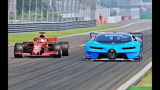 Ferrari F1 2018 vs Bugatti Vision Gran Turismo - Monza