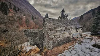 Winter night in a bivouac hut built into the rock