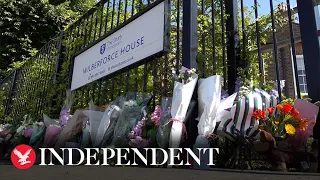 Flowers left outside Wimbledon primary school where car crash killed young girl