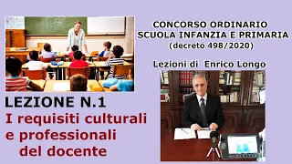 I requisiti culturali e professionali del docente - LEZIONE N.1