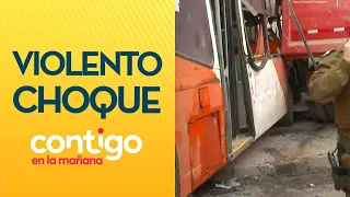 "SE PASÓ LA LUZ ROJA": Violento choque de bus y camión en Quilicura - Contigo en la Mañana