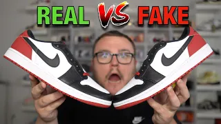 GREAT FAKES! AIR JORDAN 1 LOW BLACK TOE REAL VS FAKE